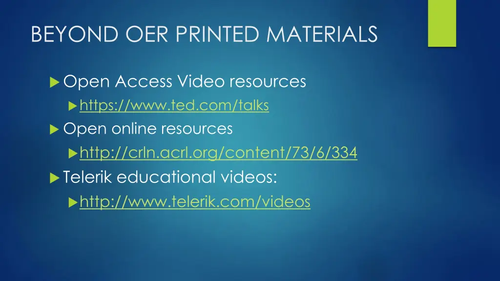 beyond oer printed materials