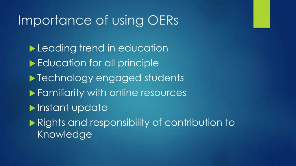importance of using oers