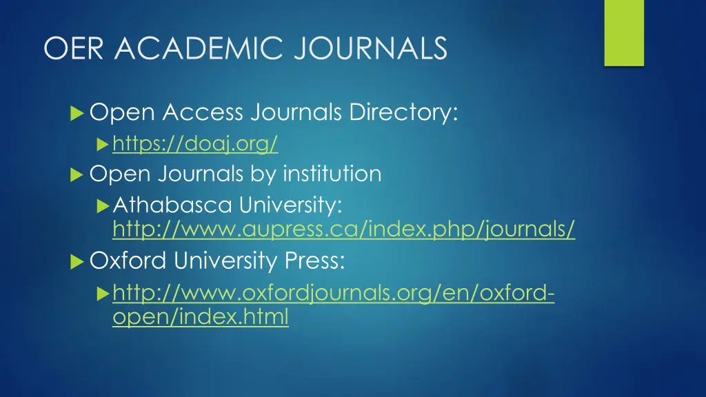 oer academic journals