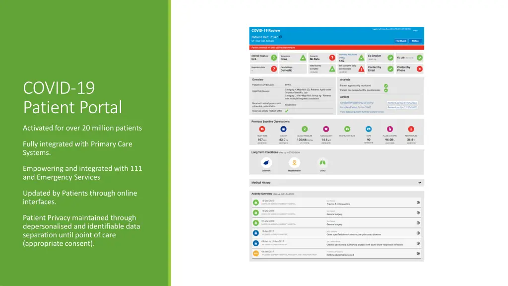 covid 19 patient portal