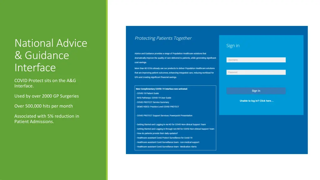 national advice guidance interface