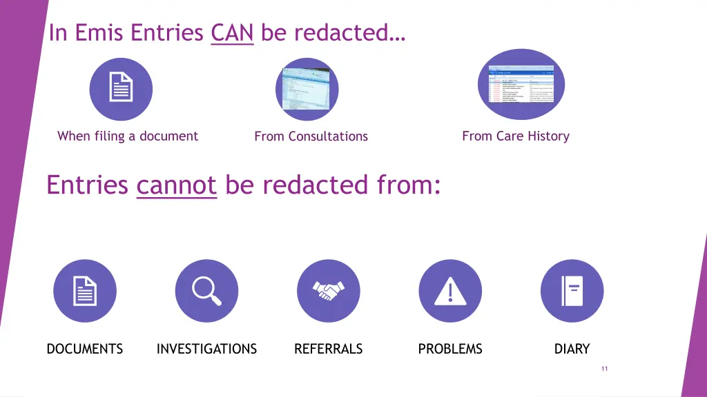 in emis entries can be redacted