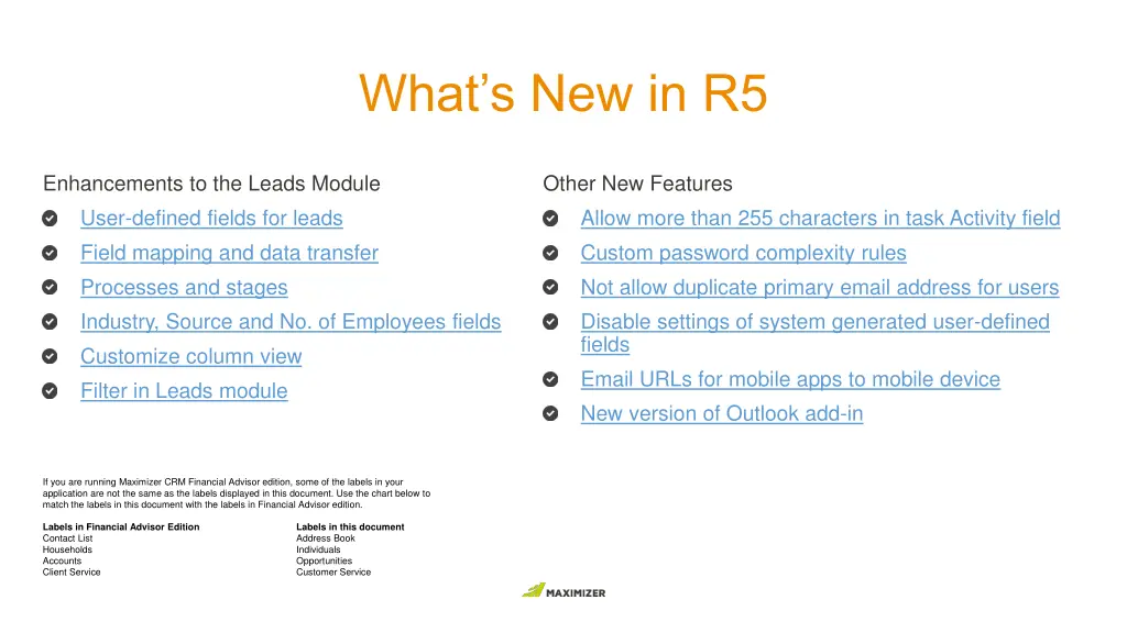 what s new in r5