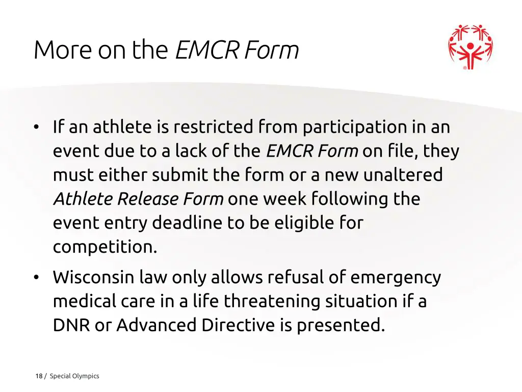 more on the emcr form
