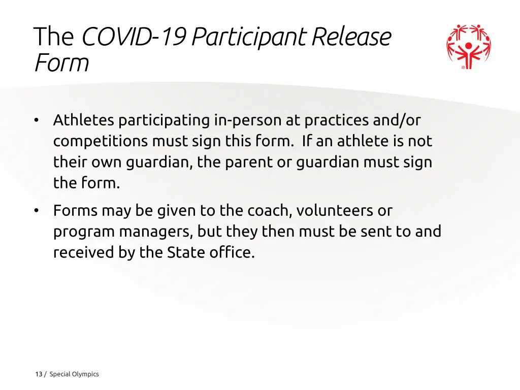 the covid 19 participant release form