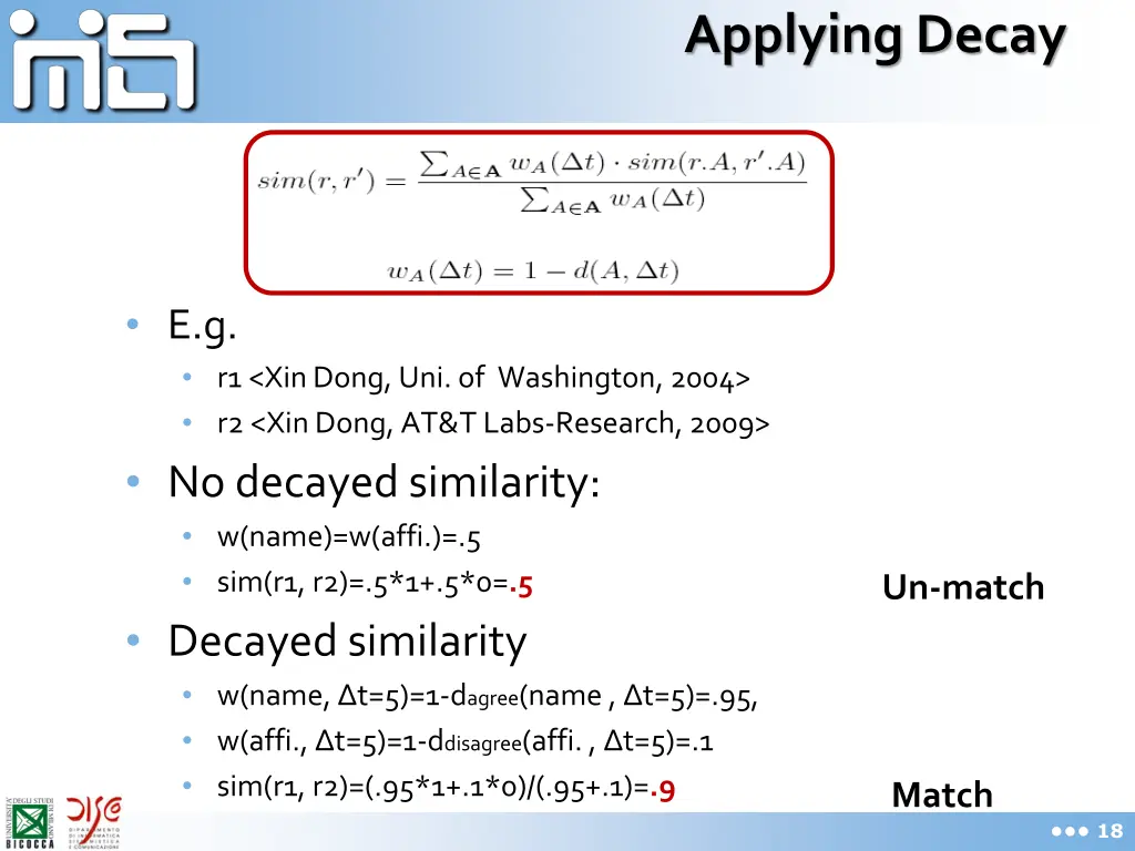 applying decay