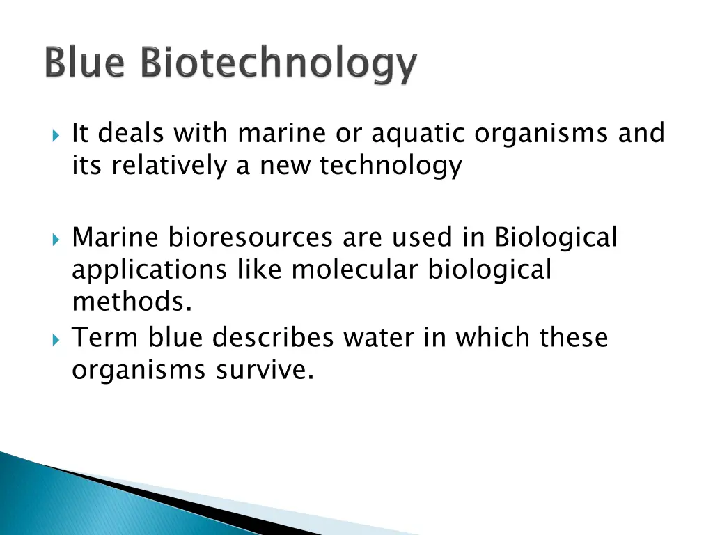 it deals with marine or aquatic organisms