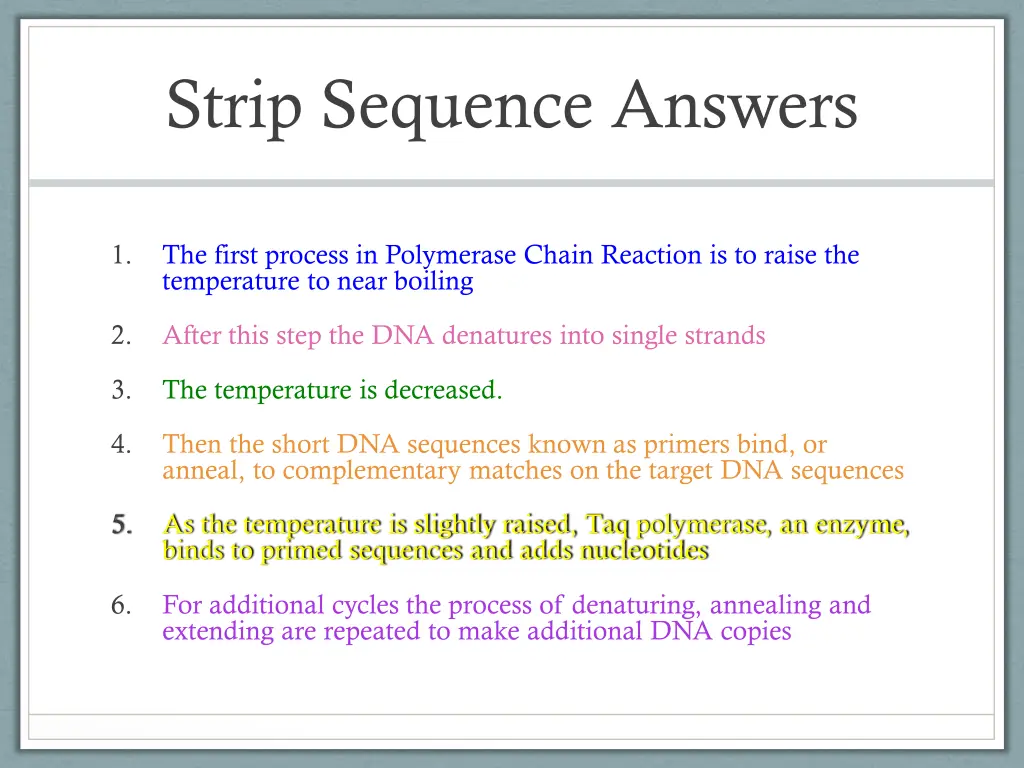 strip sequence answers
