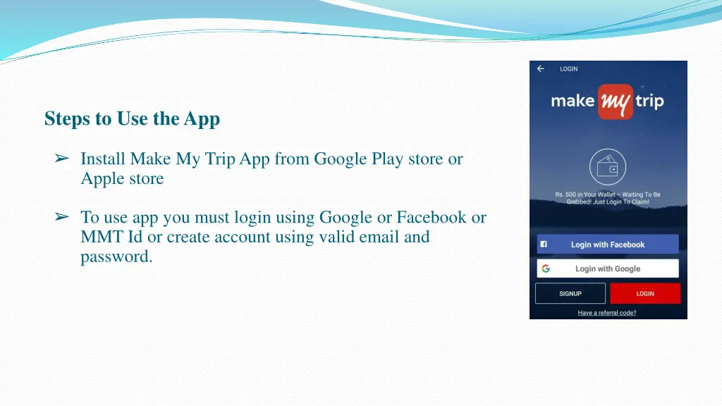 steps to use the app