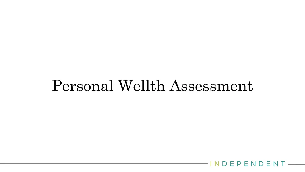 personal wellth assessment