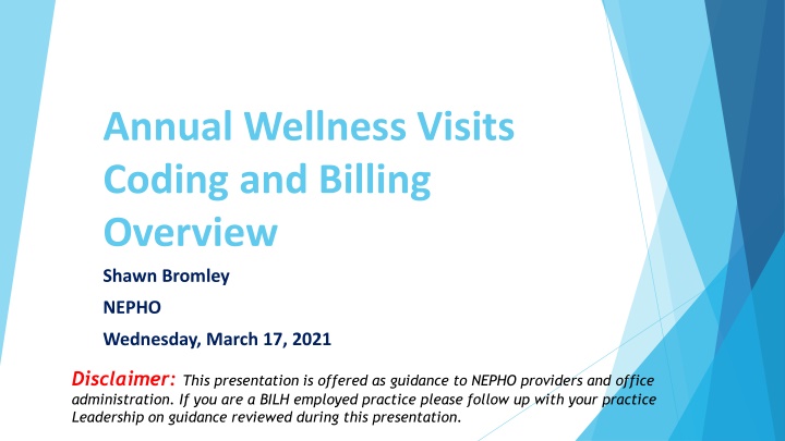 annual wellness visits coding and billing overview