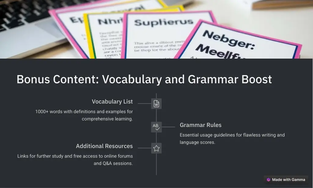 bonus content vocabulary and grammar boost