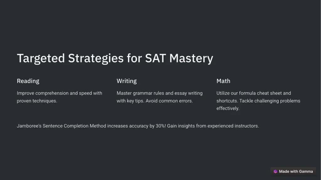 targeted strategies for sat mastery