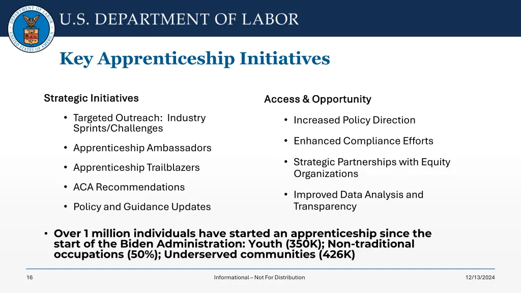 key apprenticeship initiatives