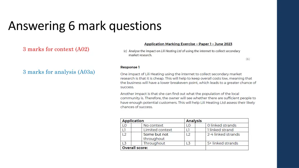 answering 6 mark questions