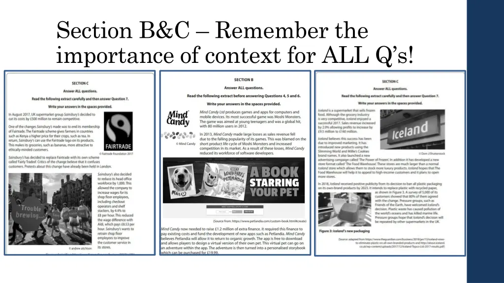 section b c remember the importance of context