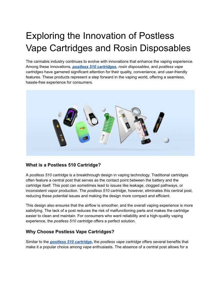 exploring the innovation of postless vape