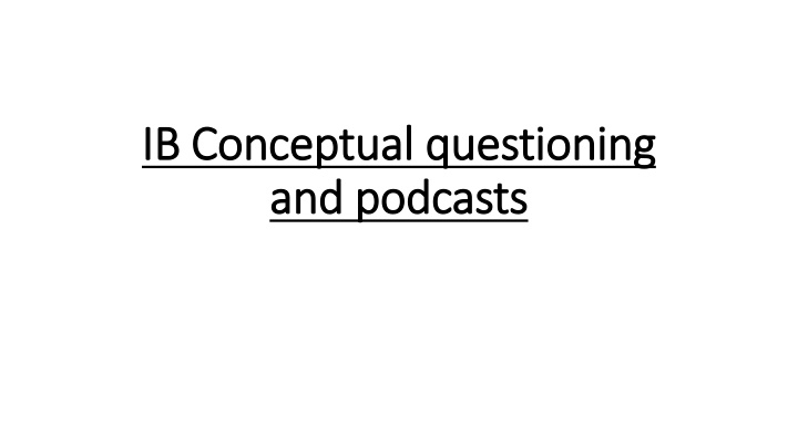 ib conceptual questioning ib conceptual