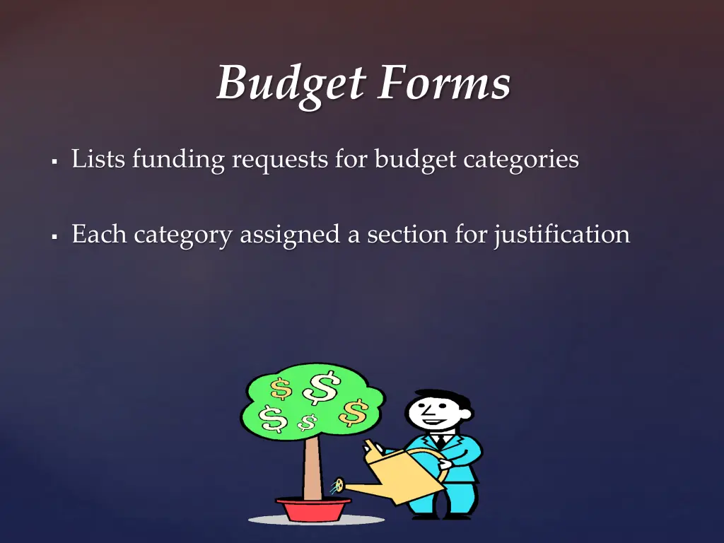 budget forms