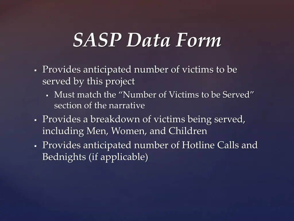 sasp data form