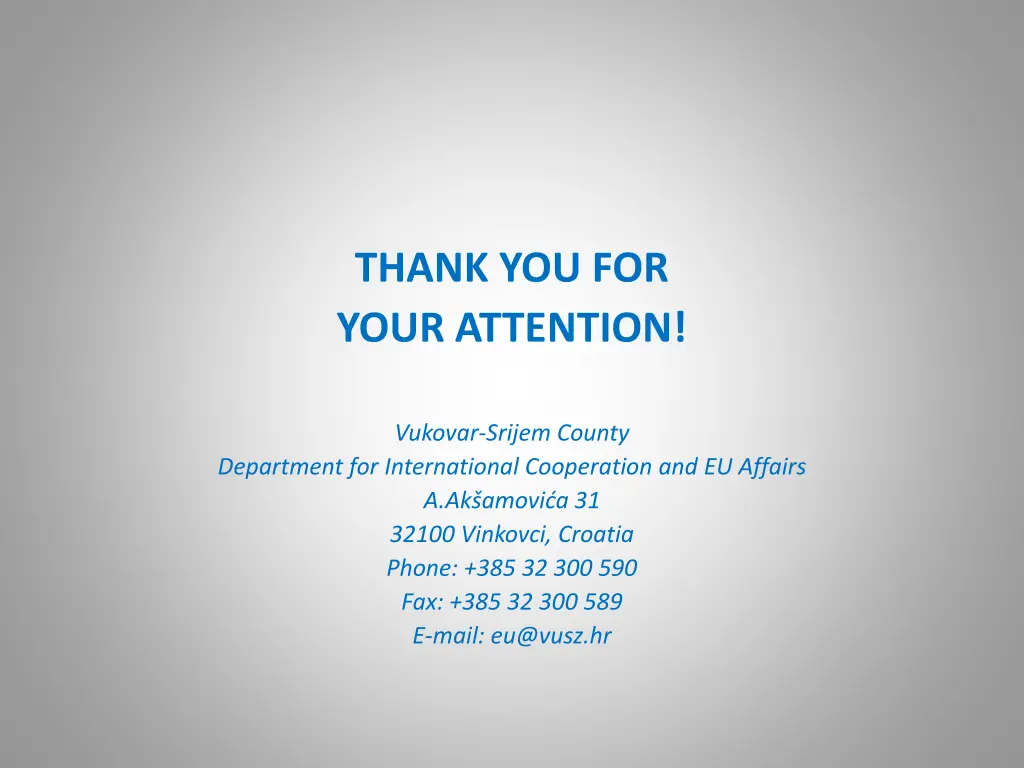 thank you for your attention