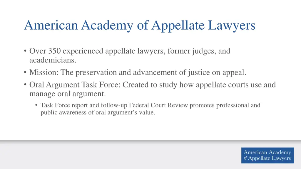 american academy of appellate lawyers