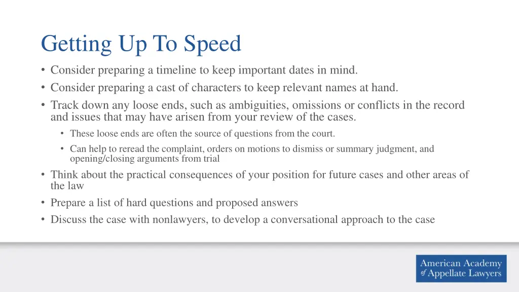 getting up to speed 1