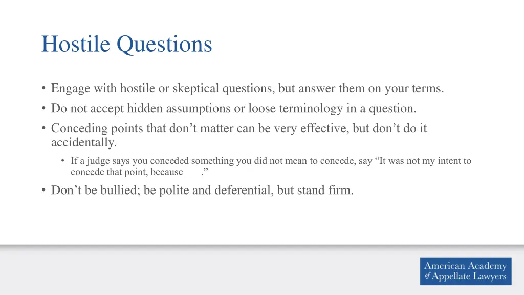 hostile questions