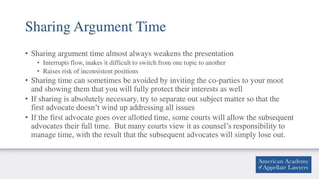 sharing argument time