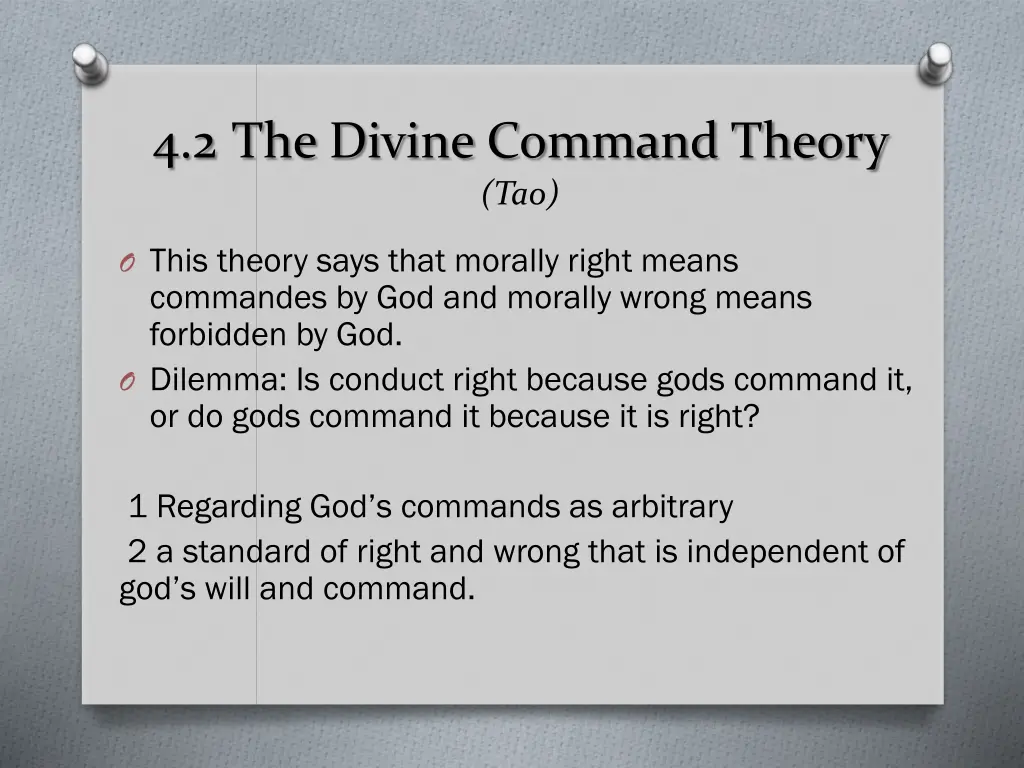 4 2 the divine command theory tao