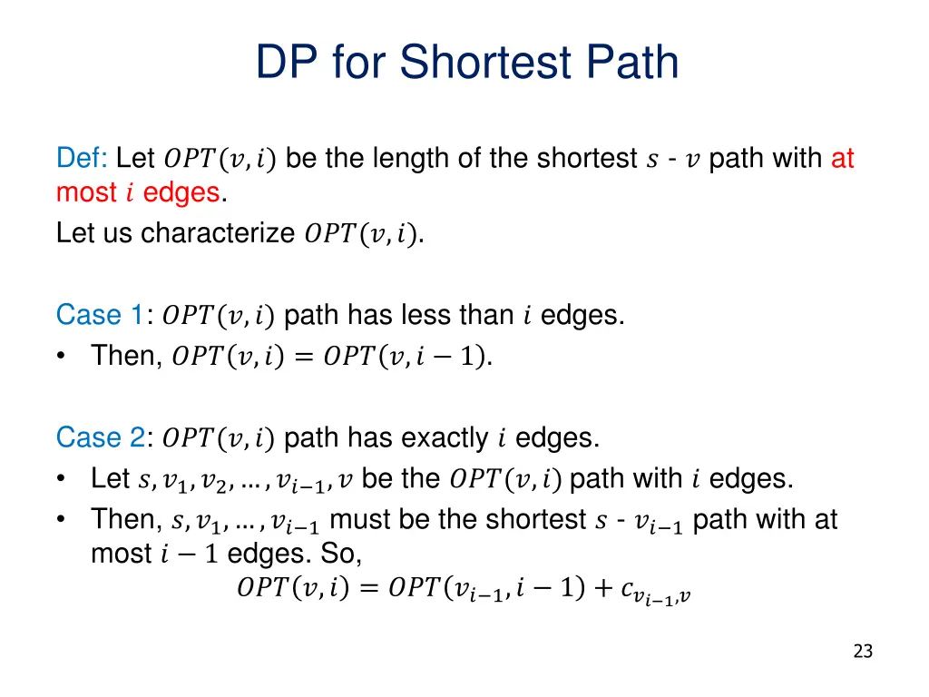 dp for shortest path