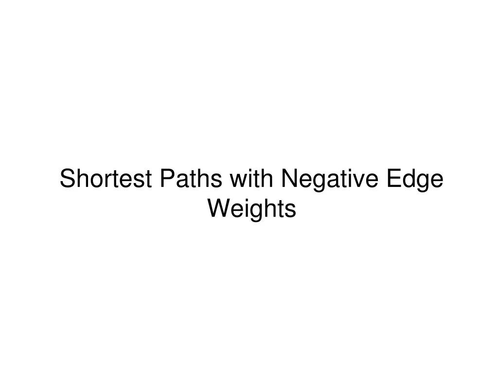 shortest paths with negative edge weights
