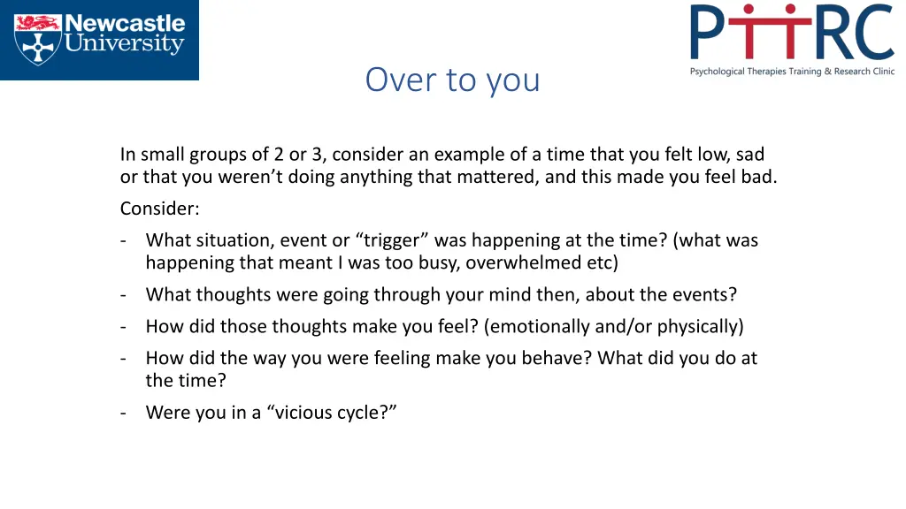 over to you