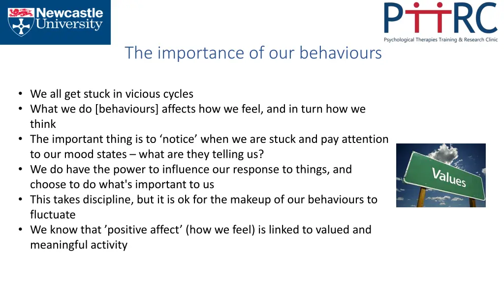 the importance of our behaviours