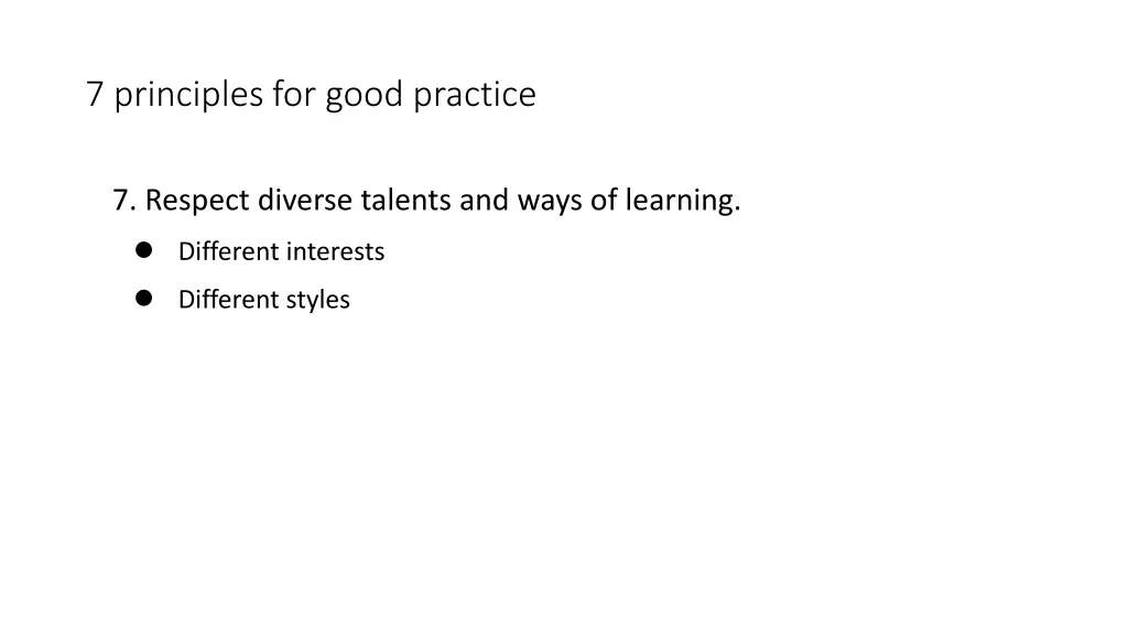 7 principles for good practice 6