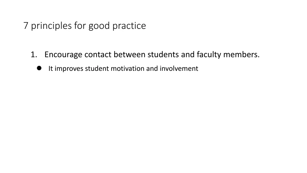 7 principles for good practice