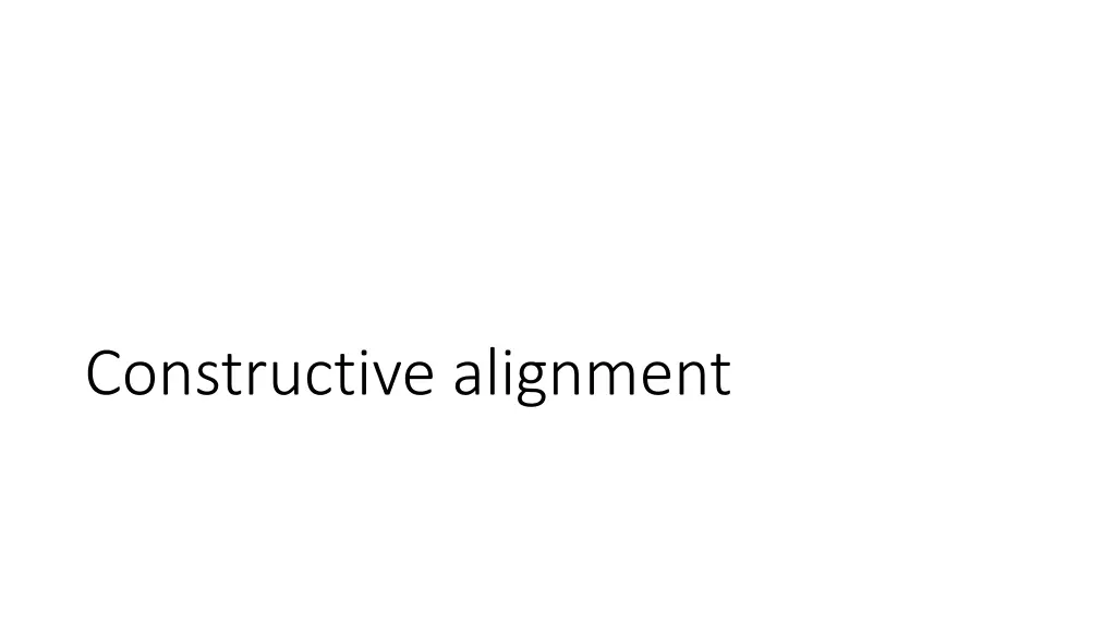 constructive alignment