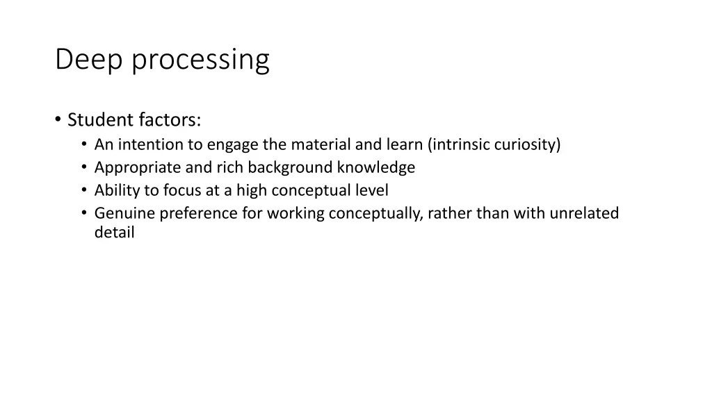 deep processing