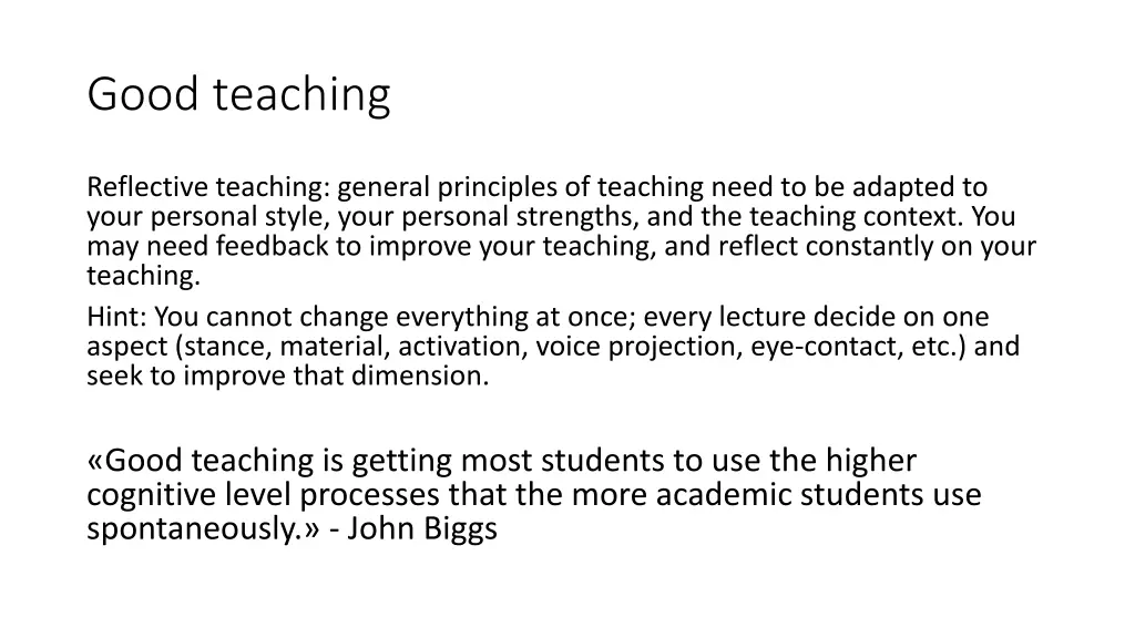 good teaching