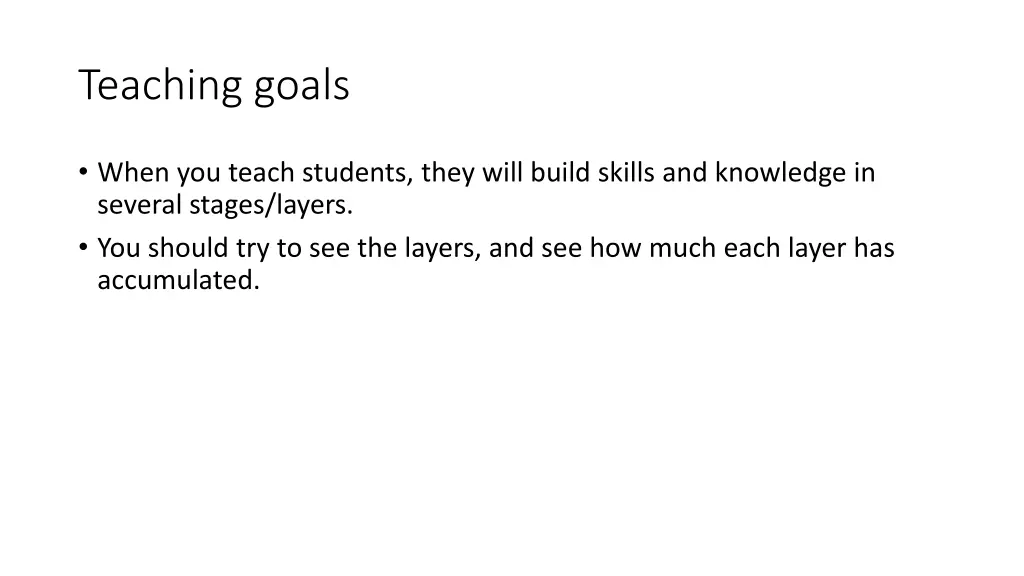 teaching goals