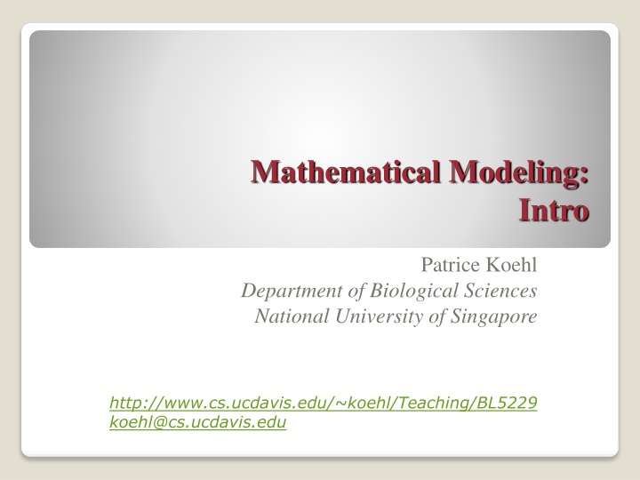 mathematical modeling
