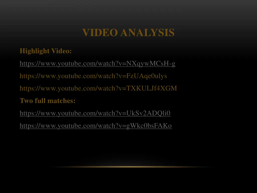 video analysis
