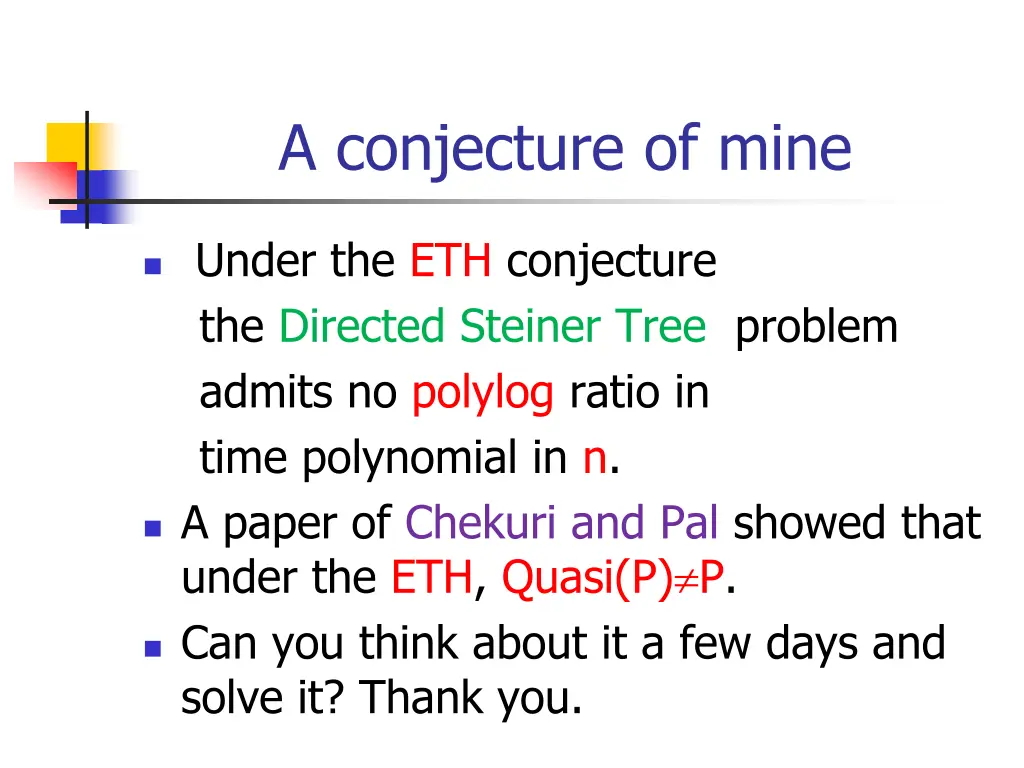 a conjecture of mine
