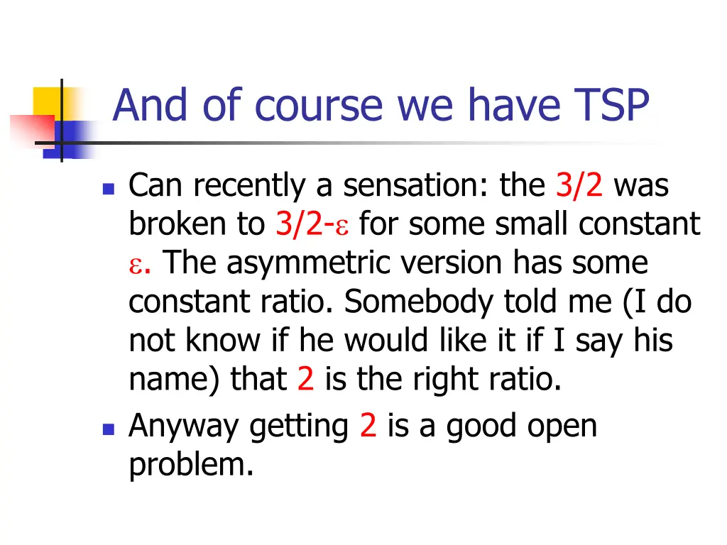 and of course we have tsp