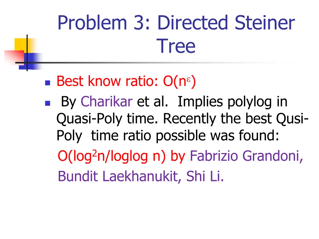 problem 3 directed steiner tree