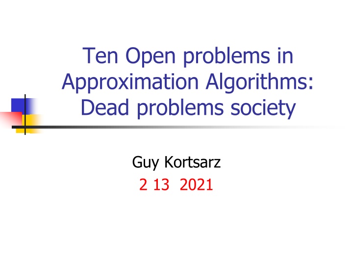 ten open problems in approximation algorithms