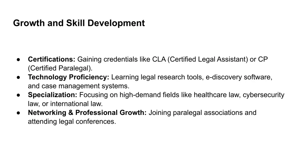 growth and skill development