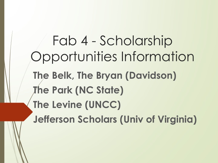 fab 4 scholarship opportunities information