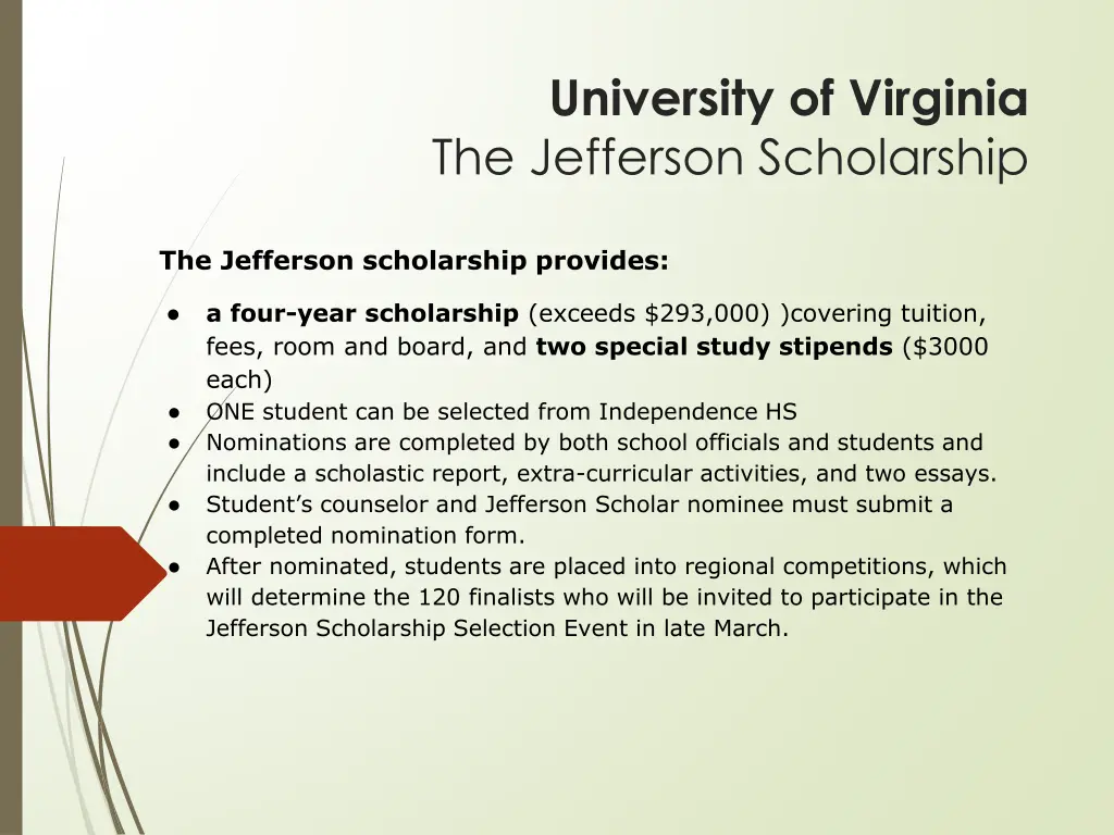 university of virginia the jefferson scholarship