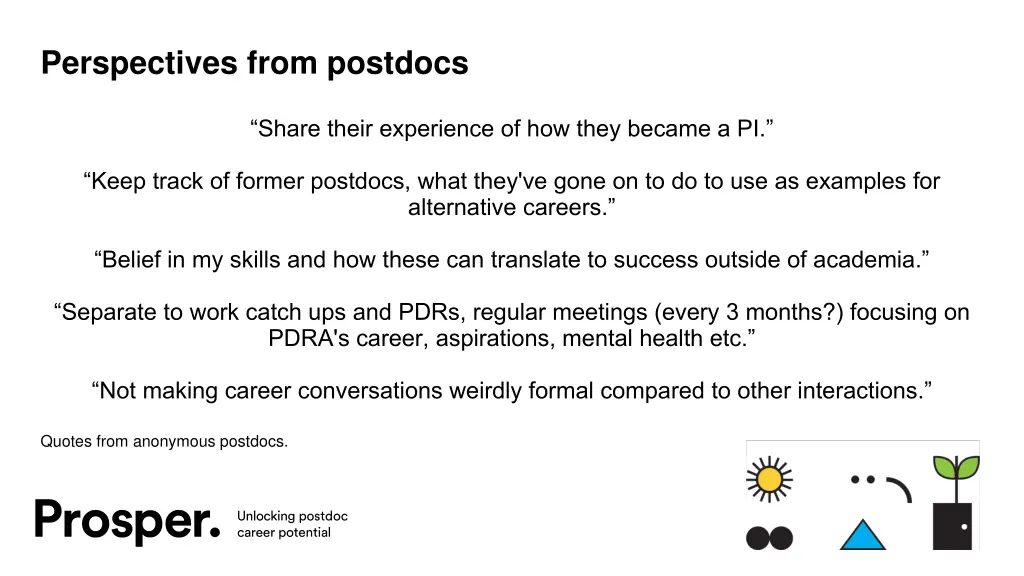 perspectives from postdocs